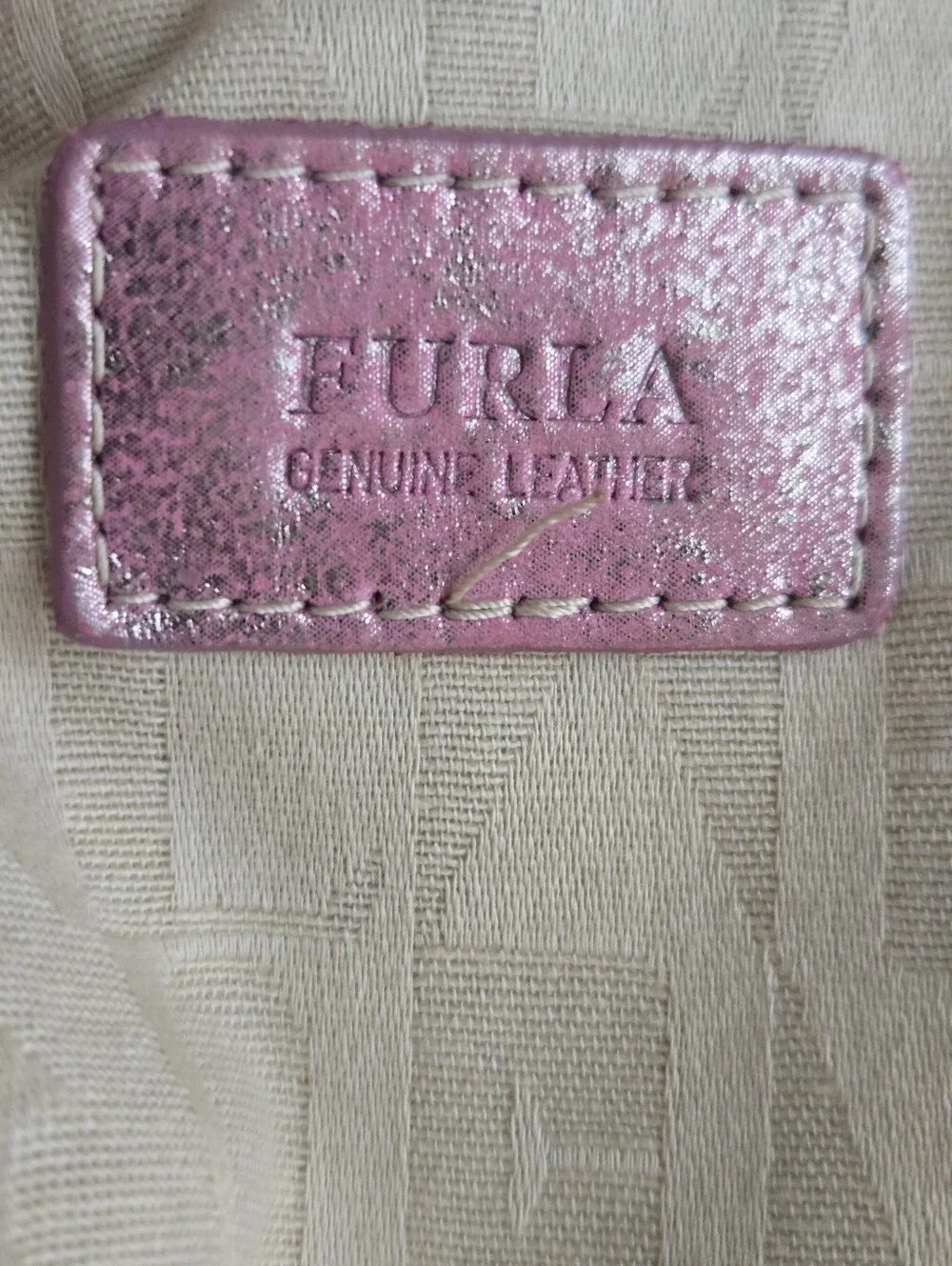 GUC Furla Pink Metallic Leather Hobo Bucket Bag With Strap